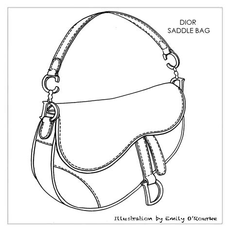 saddle bag dior tecnical drawing